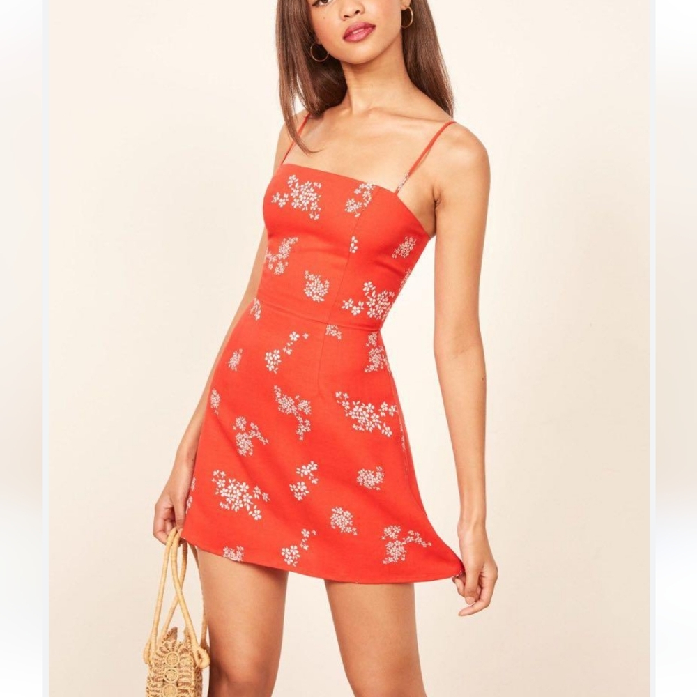 Reformation Preston floral sleeveless mini dress